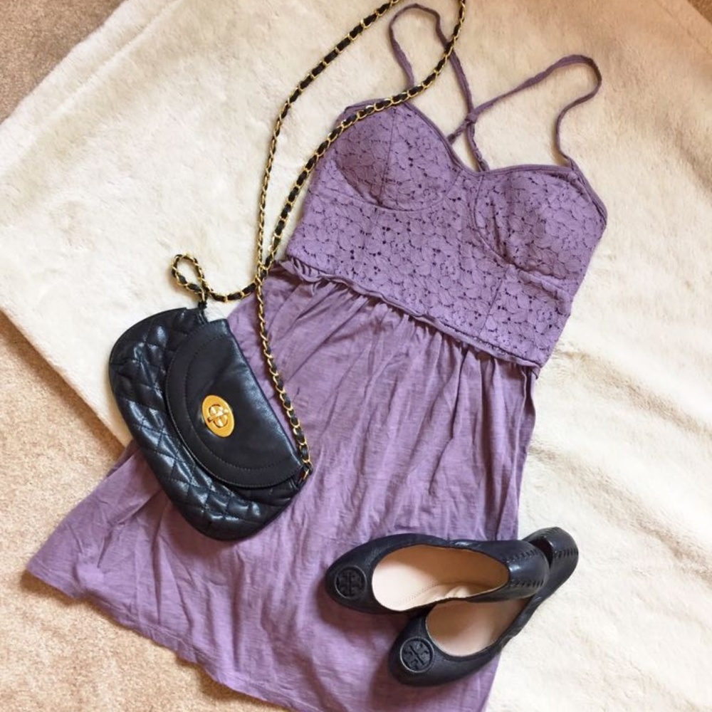 American Eagle Outfitters Purple Lace Dress